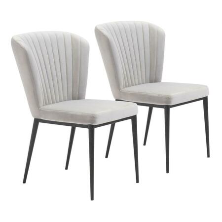 KD ESTANTERIA Tolivere Dining Chair, Gray, 2PK KD3665967